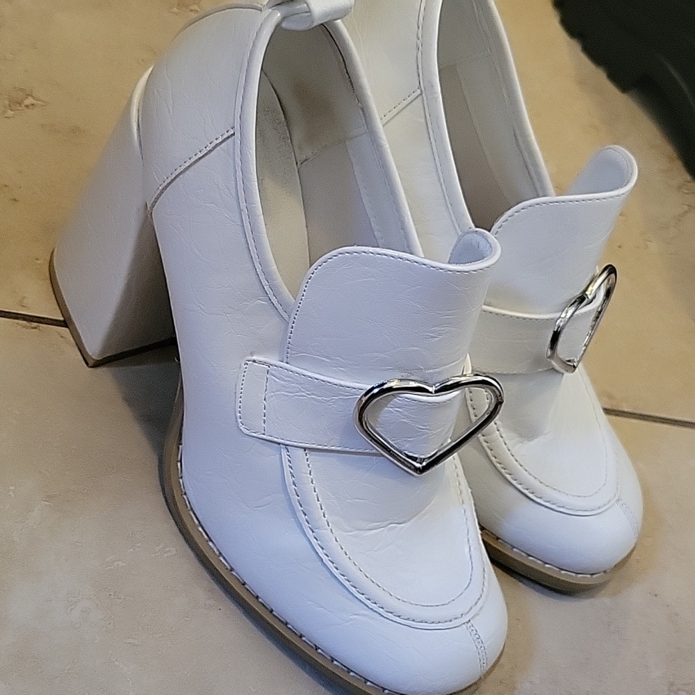 KOI Footwear Platforms w/ Heart-Shaped "Buckles"